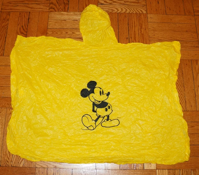 WALT DISNEY MICKEY MOUSE PONCHO vintage années 1980 1990 jaune