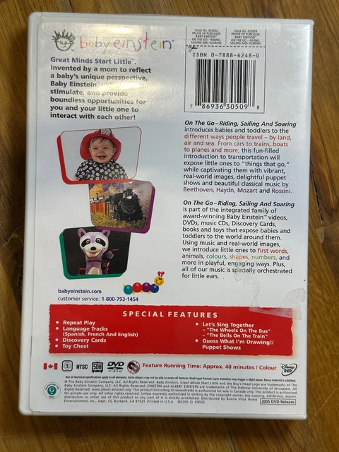 BABY EINSTEIN ON The Go DVD 2005 Educational Kids Music Puppets $4.14 - PicClick CA