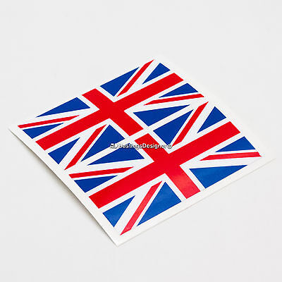 2x UK BRITISH FLAG Union Jack Laminated Car,Window,Bumper Vinyl Decal Stickers