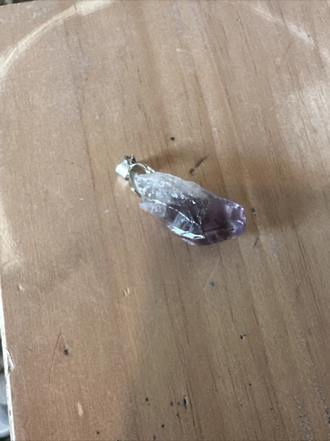 Raw Natural Purple Amethyst Quartz Crystal Pendant Chakra Healing Stone Necklace