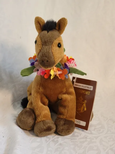 Hawaiian Collectibles Plush Ka inapu Dancing Horse 6in with Passport Tags 2000