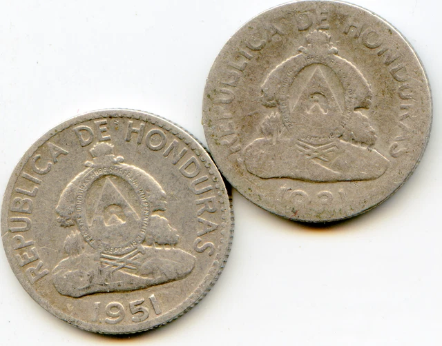 Honduras 20 Centavos 1931 + 1951  pretty HG coin  lotmay3776