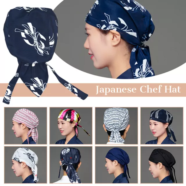 Adjustable Unisex Chef Cap Tie Back Hat Pirate Headwrap Bandana