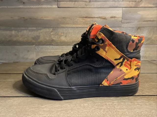 SUPRA X ROTHCO Vaider Black Savage Orange Camo Skate Shoes Men s size 6 49.99 PicClick
