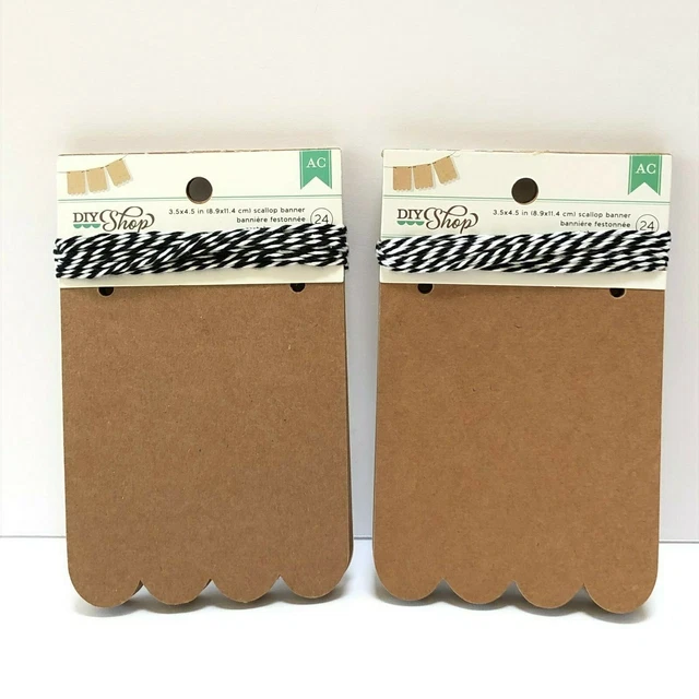 Lote de 2 pancartas de fiesta de papel American Crafts hágalo usted mismo tienda de 24 piezas vieira Kraft 3,5x4,5