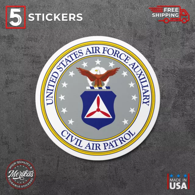 Seal of the United States Civil Air Patrol Vinyl Decal, 5 Stickers