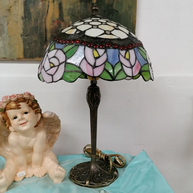 lampada tavolo  paralume lavorazione Tiffany diametro 30 cm