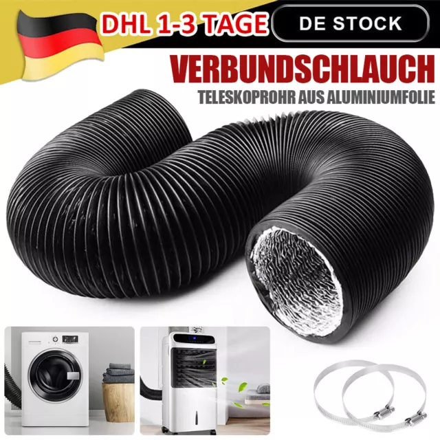 Flexrohr PVC Lüftungsrohr Abluftschlauch Flexibel Lüftungsschlauch 5m Ø100mm Neu