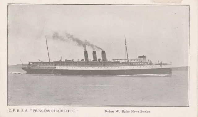 Postcard CPRSS Princess Charlotte Victoria British Columbia Ship Sail Sea