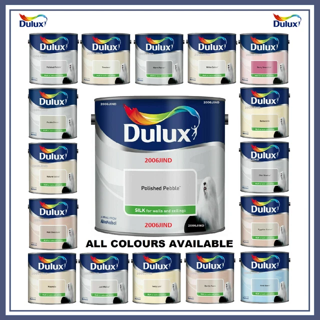 DULUX SMOOTH CREAMY Silk Paint ALL COLOURS 2.5 Litres Walls & Ceiling