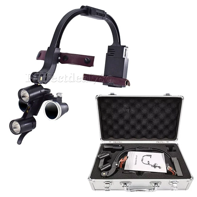 2.5X 3.5X Dental Surgical LED Head Light Lamp Magnification Binocular Loupes 5W