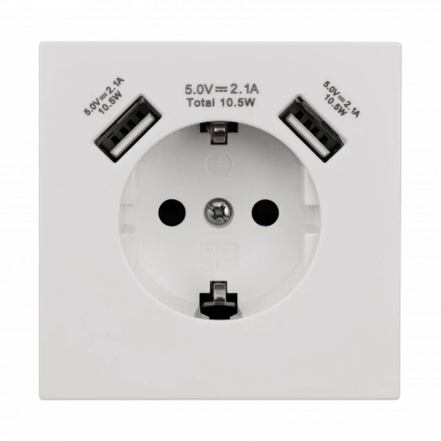 Prise encastrable avec 2 ports USB  - Mc Power