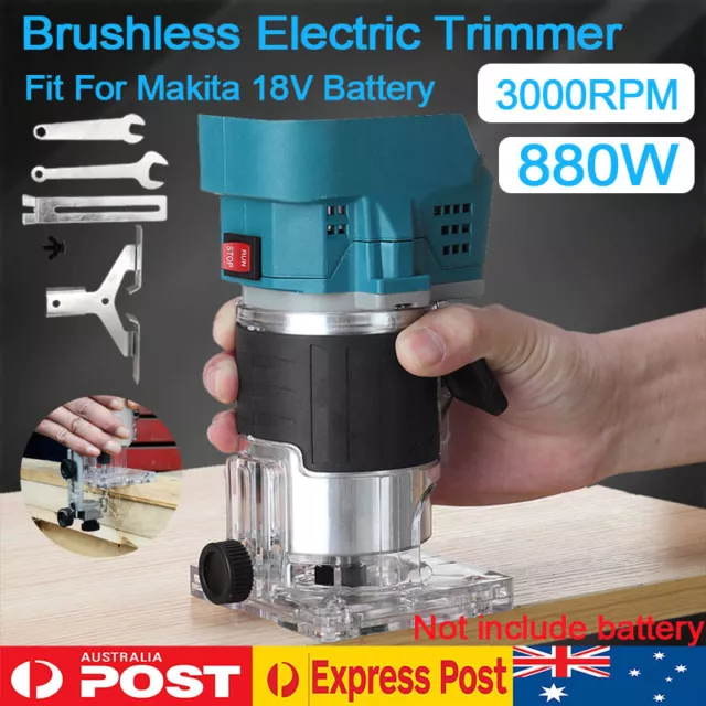 Cordless Brushless Trimmer Woodworking Compact Router For Makita 18V Battery