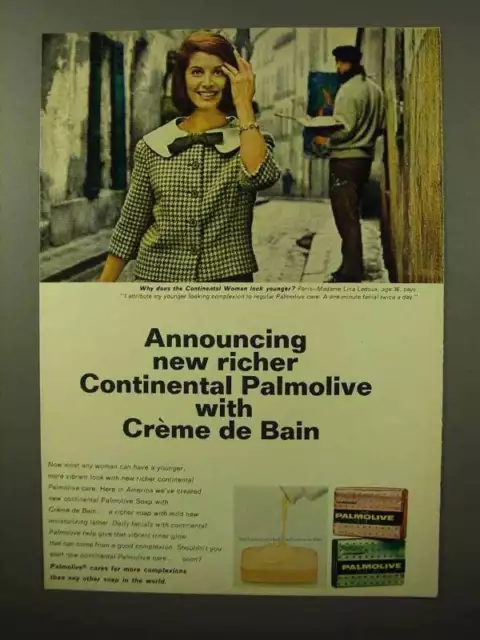 1964 Palmolive Soap Ad - Continental Creme de Bain