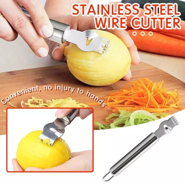 New Lemon Lime Orange Fruit Citrus Zester Peeler Kitchen Craft` Stainless D N9W6 2