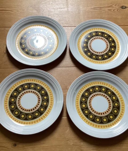 Vintage Retro Myott ‘Patio’ 10” Dinner Plates X 4 Plus One Side Plate