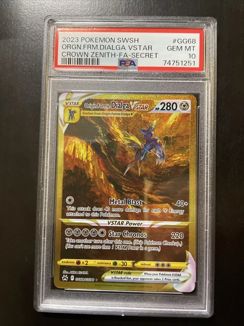 PSA 10 2023 Pokemon Crown Zenith Origin Forme Dialga VSTAR SECRET GG68 ...