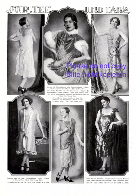 Mode für Tanz und Tee XL 1925 Seite Kleider Mode 20er Jahre Hruby Cartellieri