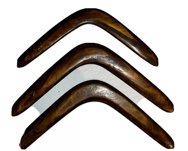 3 Boomerang originali aborigeni australiani in legno