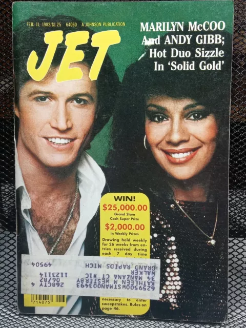 Heartthrob Andy Gibb Marilyn McCoo Vtg Black Interest Jet Magazine Feb 11, 1982