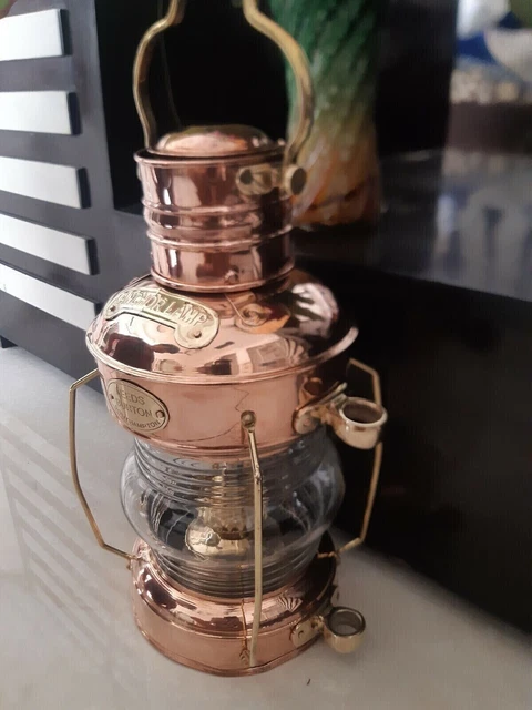 Anker-Öllampe aus Messing und Kupfer, nautische Maritime... 2