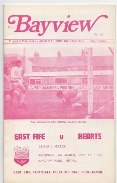 Mar 72 EAST FIFE v HEARTS