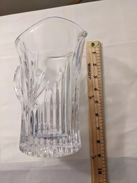 Vintage Clear Glass Crystal Large Heavy Water Juice Drink Pitcher 7.5" x 5"