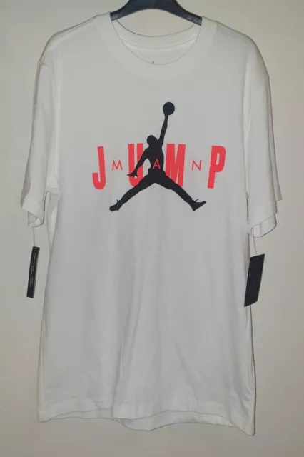 JORDAN Jumpman Logo Shirt sz M  Bianco Infrarossi Nero Volo Retrò