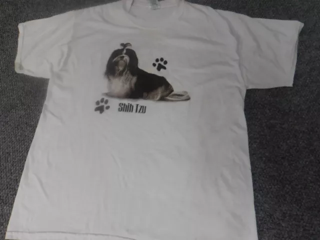 Shih Tzu Mens Shirt Large white dog graphic graphic