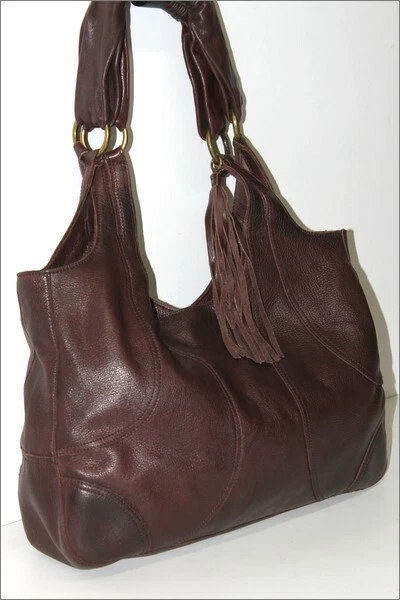 ALAIN MANOUKIAN Grand Sac Shopping Cuir Marron Havane Anses