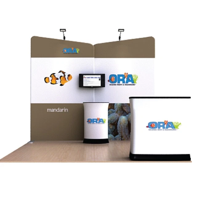 10ft Portable Tension Fabric Trade Show Display Booth Pop Up Stand Backdrop Wall 10ft Portable Tension Fabric Trade Show Display Booth Pop Up Stand Backdrop Wall