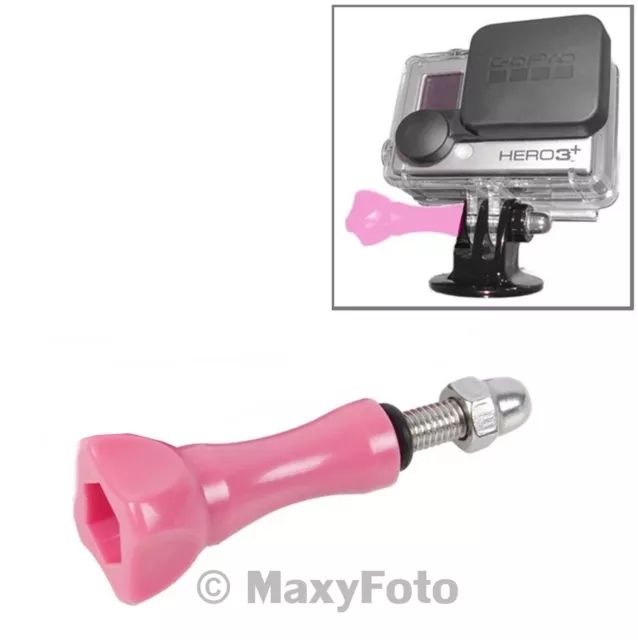 Maxy Set 1X Vite Bullone Pomello Fissaggio Hr171 Pink Per Action Cam 0006E1A