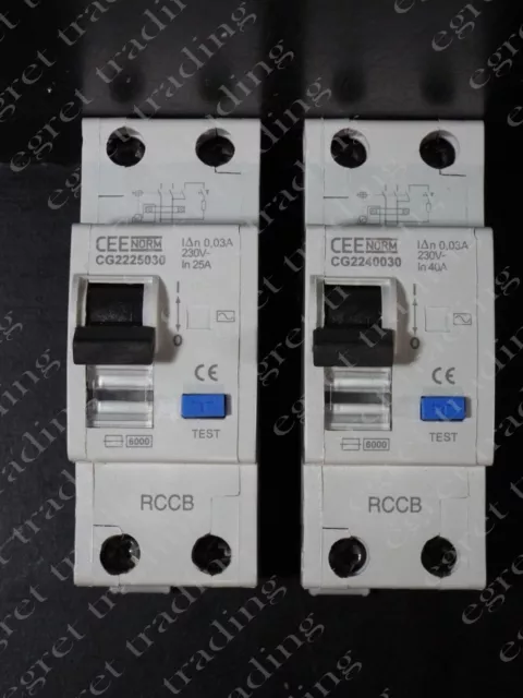 CEENORM 25A 40A  30mA double pole 2P RCD RCCB 6kA Circuit breaker AC Type