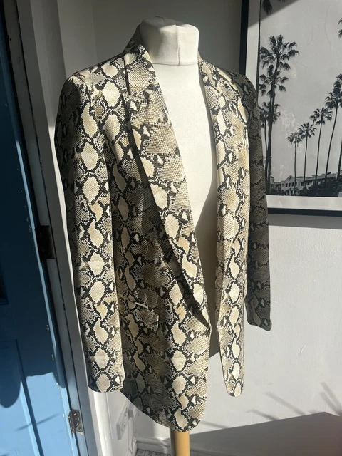 LADIES ZARA WOMAN Snakeskin Blazer Jacket Size Small Silky Feel Chic 22.00 PicClick UK
