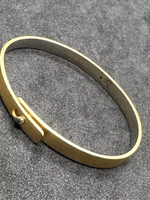 Madewell Glider Bangle bracelet in gold tone over brass Good condition some wear 2