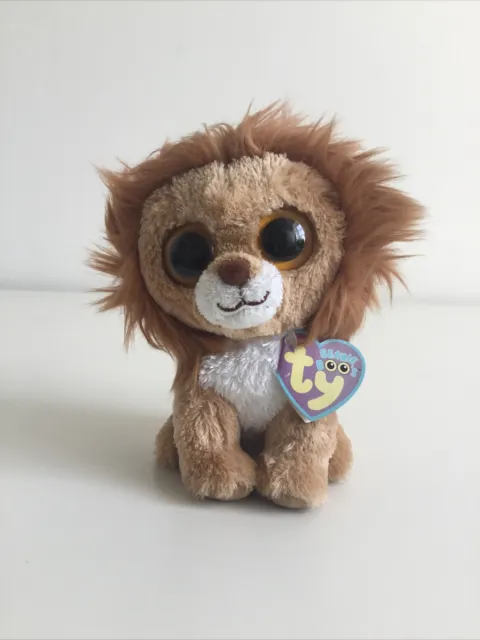 Ty Original Beanie Babies King Lion 6” Rare Soft Plush Toy Retired Purple Tag