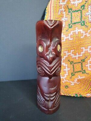 Old New Zealand Carved Wooden Tiki …beautiful collection & display piece 2