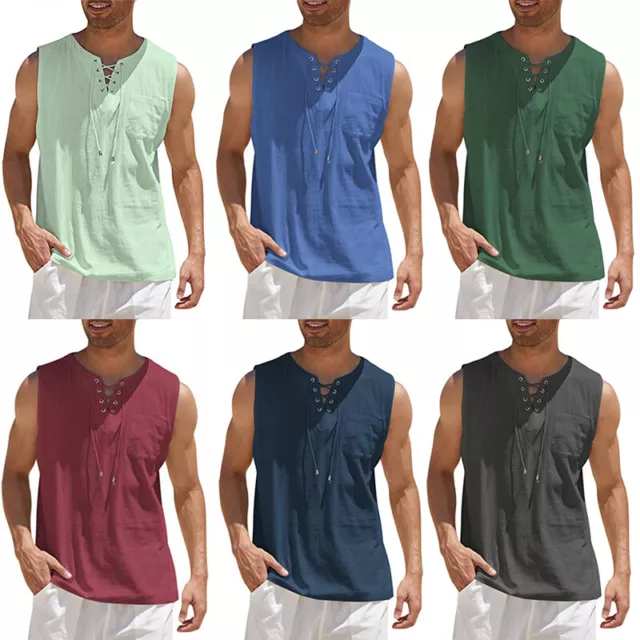 Gilet da Uomo T-Shirt Canotta Top Estivo Formazione Palestra Muscoli Top M-3XL