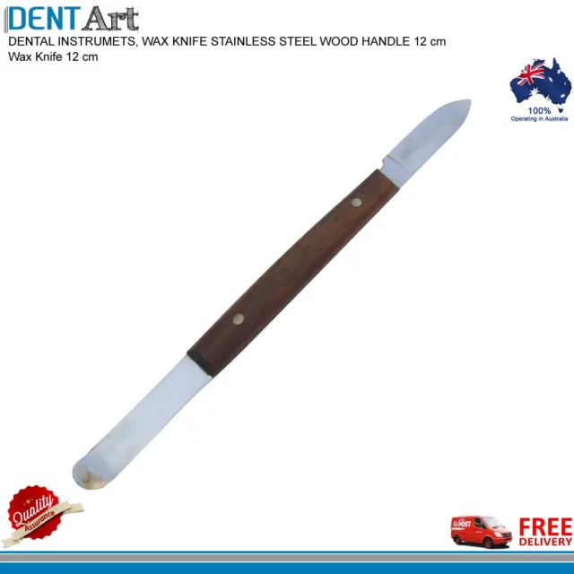 DENTAL INSTRUMENTS STAINLESS STEEL WOODEN HANDLE WAX KNIFE 12cm STAINLESS STEEL