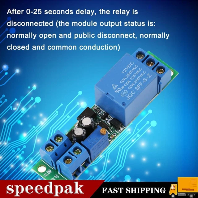Modulo relè temporizzatore del ciclo di spegnimento a impulsi DC 7-30V