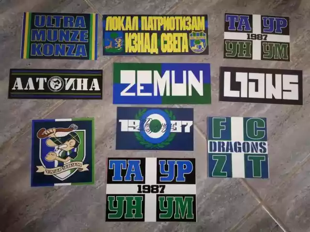 12 x Football Ultras Stickers Radnički Kragujevac-DEVILS