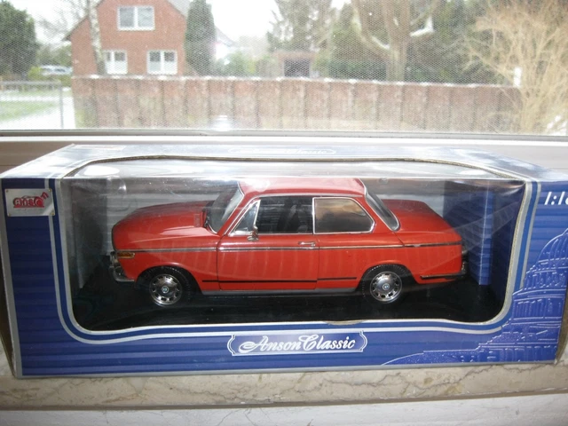 BMW 2002 TII Orange Miniature Anson SB 1/18 – Sans Boîte, Rétro Manquant, Bon état