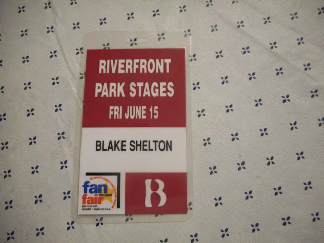 Rare Blake Shelton 2001 Fan Fair Laminate Pass