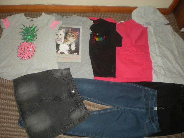 Bundle Girls Clothes age 11-12yrs Jeans  Denim Skirt  Tops  Hoodie  M&S  Gap