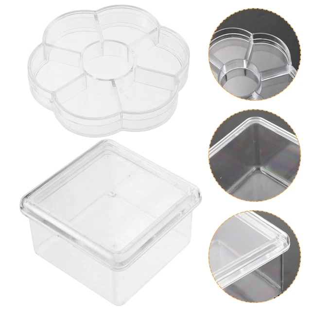 2 piezas caja de almacenamiento pulgar pinchazo collar de acrílico caja de regalo transparente