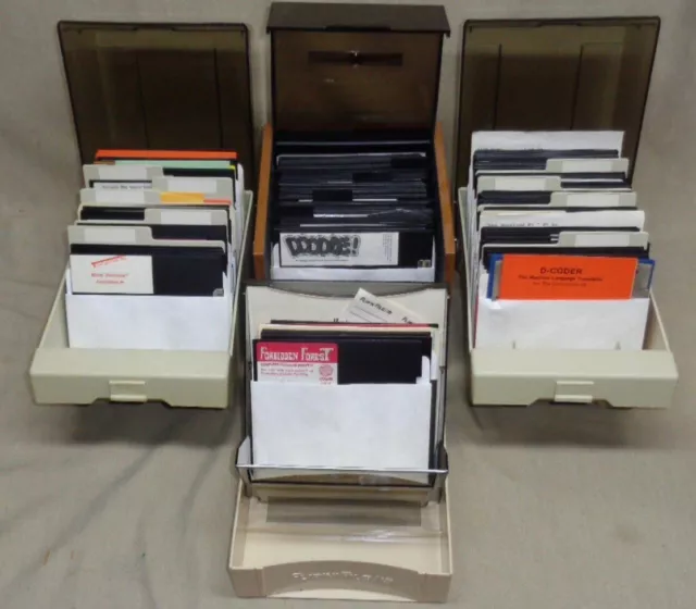 Large Lot of Vintage 5.25" Floppy Disks Commodore Etc Games,Software Etc