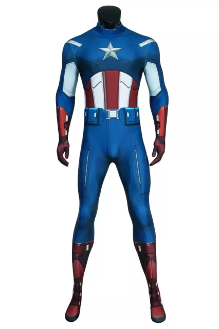 The Avengers Captain America Printed Jumpsuit Costume Cosplay Halloween