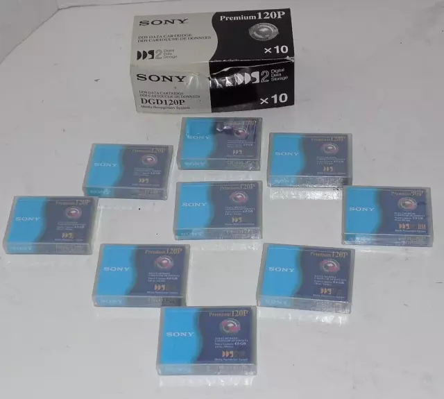 Sony Premium 120P Dds Data Cartridge Dgd120P 4.0Gb Each , Lot Of 9