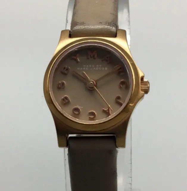 Marc By Marc Jacobs Henry Watch Women 20mm Rose Gold Tone Leather New Battery