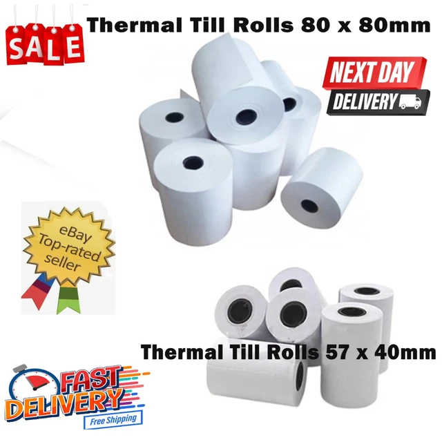 57X30 57X40 57X70 80x80 Thermal Receipt Paper Till Rolls Credit Card ...